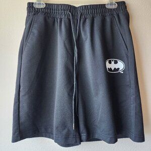 Batman X ROMWE Men's DC BATMAN SIGNAL Black Bermuda Length Lounge Shorts Medium